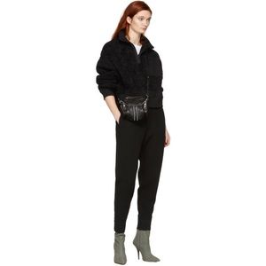 T by Alexander Wang Cropped Fleece Zip Neck Pullover